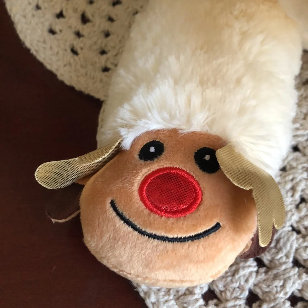 Plush Lamb Chop with Reindeer Paws Dog Toy